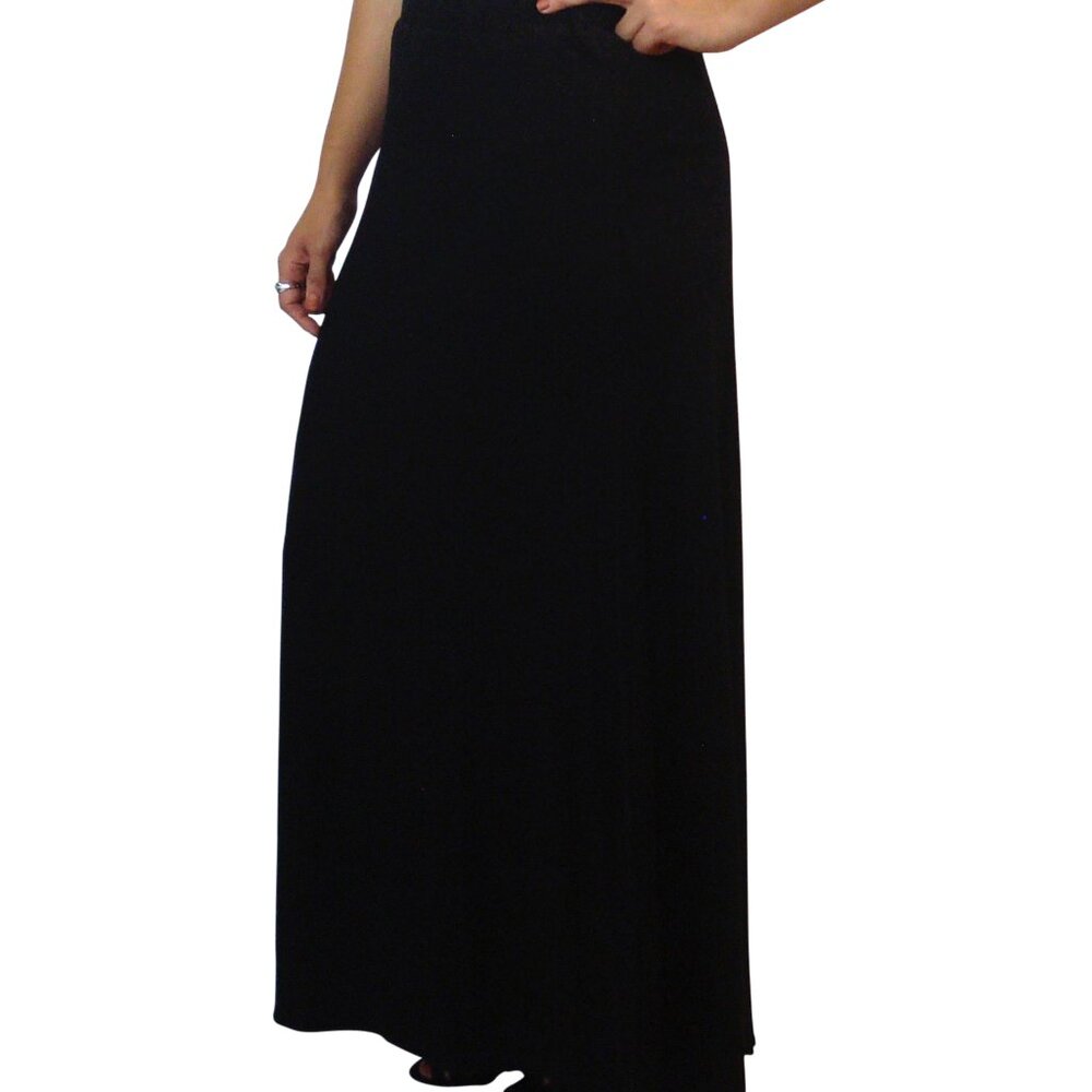 NEW Formal Textured Full Length Maxi Skirt- Black
